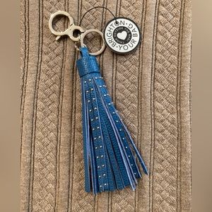 Brighton Your Bag Leather Rockstar Tassel Fob in Lagoon Blue